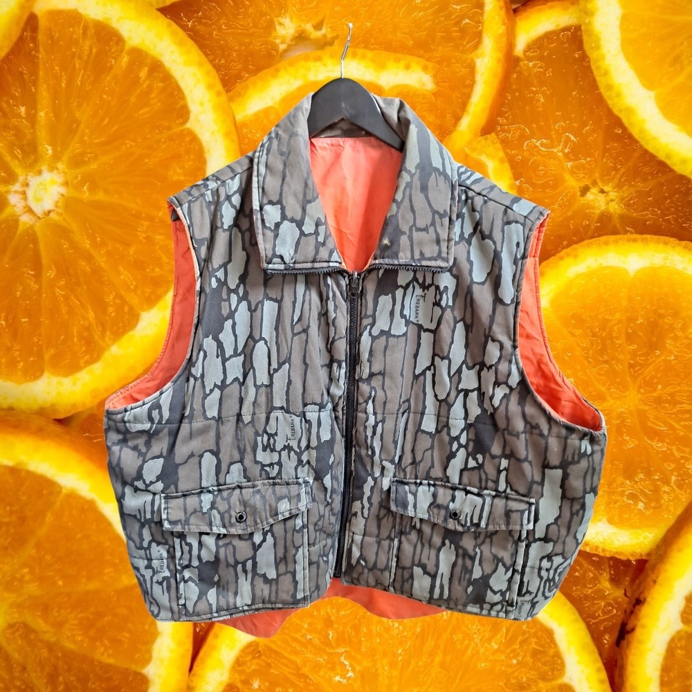 Reversible Camo Orange Hunting Utility Vest Mens‎ Outdoor Field Gear
